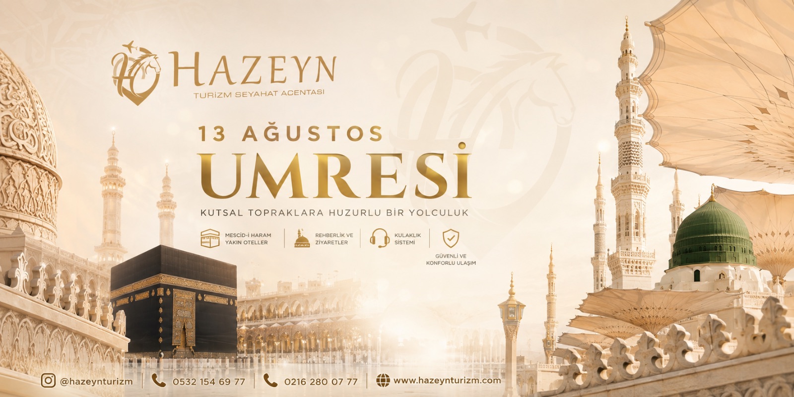 13 AĞUSTOS 20 Günlük Umre program banner görseli